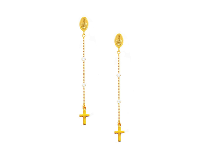 Gold Plated Mother Mary Earring